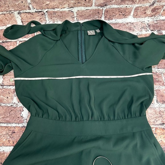 Worthington Women's Forest Green Bow Tie Midi Dress Long Sleeve Career Size M - Picture 10 of 16